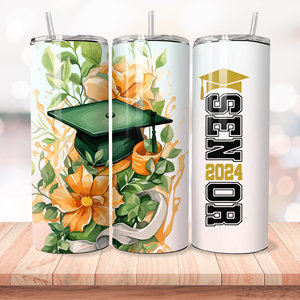 Clase de 2024 graduación deportes sublimación vaso sublimación 20 oz flaco vaso Senior 2024 personalizar tapa vaso - Product Image 6