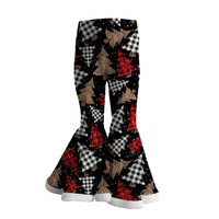 2023 dernière mode fille velours tissu hiver cloche bas boutique enfants vêtements conception personnalisée enfants pantalons