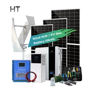 HT Nouveautés Éoliennes et solaires Production d'énergie hybride Système d'énergie solaire hybride sur et hors réseau