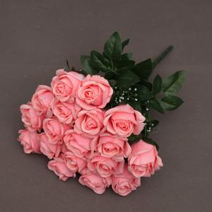 Bouquet <span class=keywords><strong>di</strong></span> Rose Avorio TCF, <span class=keywords><strong>Fiori</strong></span> Decorativi, 18 Teste <span class=keywords><strong>di</strong></span> Rose Rosse in Velluto, <span class=keywords><strong>Fiori</strong></span> Artificiali per Matrimoni e Decorazioni Domestiche - Product Image 4