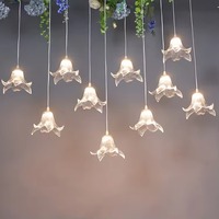 Lustre de mariage en fer LED AC transparent, design lys, pour la décoration de plafond de scène et de salle de banquet