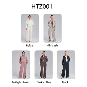 Set Due Pezzi Roregal in Modal Vestibilità Ampia per Donna, Giacca Yoga con Zip e Pantaloni a Gamba Dritta, Completo Casual per Yoga e Palestra - Product Image 5