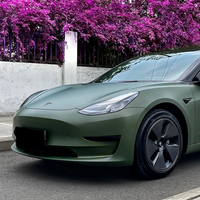 Película Protectora Mate para Carrocería de Automóvil, PPF, TPU, Color Verde Satinado, Película de TPU de Fusión en Caliente