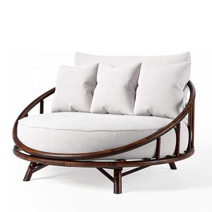 Canapé-lit d'appoint de grande taille pour l'extérieur et l'intérieur, chaise de jardin, siège de <span class=keywords><strong>piscine</strong></span>, avec coussin et oreillers, canapé-lit rond - Product Image 1
