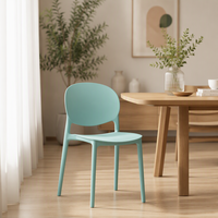 Chaise de salle à manger sans accoudoirs en plastique de style nordique, design minimaliste moderne pour la maison, pour les repas décontractés, le mahjong, la restauration rapide