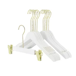 Hanger Voor Kinderen Sets Baby Kinderen Houten Overhemd Kleerhangers Met Inkepingen En Anti-Roest Haak