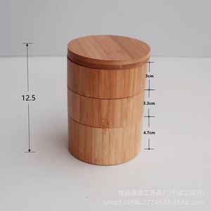 Round Rotating Wooden Condiment <b>Boxes</b> With Magnetic Lids For <b>Herb</b> Spice Storage Custom Made Size Dust Resistant - Product Image 4