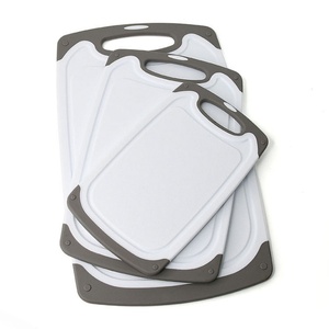 Wholesale 3-Pack Gray Chopping Board Reversible Non Slip Handles <b>Plastic</b> Board Large Cutting Board Set for Kitchen Knife - Product Image 1