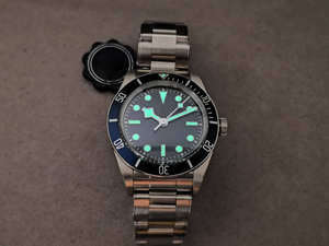 นาฬิกากลไกสำหรับผู้ชายขายดีใน2025พร้อมสายรัดเหล็กหน้าปัดสีน้ำเงินนาฬิกากลไกสำหรับดำน้ำ - Product Image 5