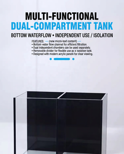 Acquario JSD a doppia divisione per pesci <span class=keywords><strong>Betta</strong></span>, 8 pollici, in vetro <span class=keywords><strong>nero</strong></span> ultra trasparente, vasca di isolamento e allevamento per pesci da combattimento - Product Image 5
