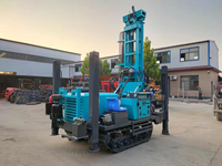 Foreuse de puits d'eau sur chenilles diesel/électrique, profondeur max. 200 m, forage 140-350 mm, chenilles en caoutchouc, utilisation facile, garantie 1 an