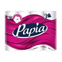 Papier toilette jetable de haute qualité, doux, standard, en rouleau, 3 plis, en pâte de bois vierge