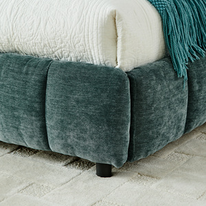 <span class=keywords><strong>Lit</strong></span> capitonné California King Size avec tête de <span class=keywords><strong>lit</strong></span> <span class=keywords><strong>en</strong></span> tissu chenille, cadre de <span class=keywords><strong>lit</strong></span> solide, rangement avec tiroirs - Bleu vert (90,5''x80,5''x31'') - Product Image 2