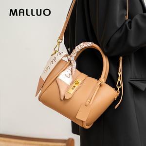 Bolso de Hombro Cruzado de Piel Genuina de Vacuno de Primera Calidad para Mujer, Estilo Cubo, de Lujo, con Pañuelo de Seda - ¡Gran Oferta! - Product Image 4