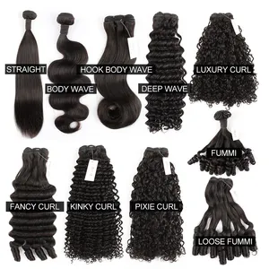 Double Drawn 10A Fabriek 100% Remy Human Hair Weave Bouncy Krullen Haar Bundel Pixie Krul Ei Krul Cuticula Uitgelijnd Virgin haar
