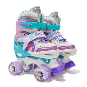 Tùy chỉnh Nàng Tiên Cá patines de 4 ruedas ajustables nhấp nháy Con lăn Skate Giày Les patins roulettes đổ Les enfants cho cô gái - Product Image 2