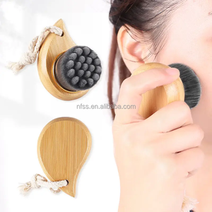 แปรงทำความสะอาดใบหน้าด้ามไม้ไผ่สำหรับทำความสะอาดผิวหน้าแปรงทำความสะอาดแบบแห้งทั่วดวงตาสำหรับการดูแลผิวหน้า - Product Image 3