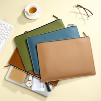 Sac de classement A4 en cuir PU grande capacité, porte-documents professionnel de haute qualité avec fermeture éclair, pochette portable étanche pour documents