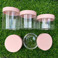 Contenants en plastique rose avec couvercles, pots de voyage, flacons de lotion, boîtes pour crème visage, maquillage, soins capillaires, pâte, 50/100/120/150/200/250g
