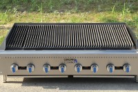 Barbecue au gaz propane à 8 brûleurs, 160 000 BTU, en acier inoxydable, grill commercial pour hôtel