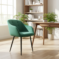 Fauteuil moderne en velours à hauteur réglable avec pieds en métal pour la maison, le bureau, le salon, la cuisine, le bar et la salle à manger