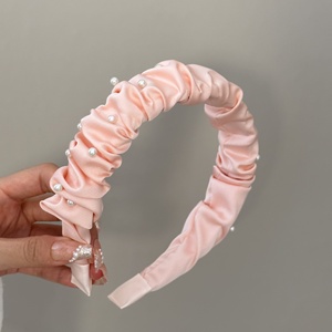 Nouvelle arrivée perle arc-en-ciel couleur plissé bandeaux pour femmes <span class=keywords><strong>facile</strong></span> Match sorties été cheveux accessoires en gros - Product Image 6