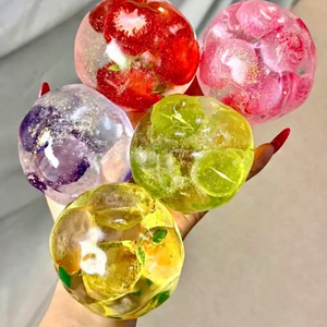Jouet anti-stress souple en PU fait main Linda Vaseline, billes de gelée aux fruits (tomate, pêche, citron, myrtille, pomme) - Product Image 1