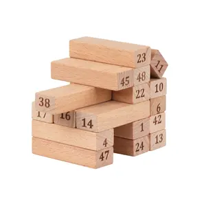 Ukuran kayu blok permainan susun blok Tumbling menara Domino permainan anak blok bangunan Set mainan edukasi
