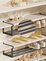 Étagère à chaussures rétractable et mobile avec crochets, gain de place, pour entrée et rangement