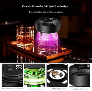 Ensemble d'outils de bar réutilisables pour fumeur de cocktails moderne de 4e génération avec lumières RGB pour l'infusion de whisky à la maison ou en soirée - Vente en gros - Product Image 6