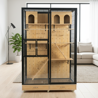 Cage à oiseaux en bois écologique faite à la main, de taille moyenne, pour perroquets, avec un design d'exposition, meubles de maison pour animaux de compagnie tendance