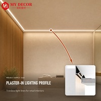 Profilé en aluminium extrudé moderne pour décoration de plafond, garniture à joint invisible avec canal LED