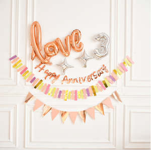 אני אוהב אותך/חתונה מאושרת/רק דגלים נייר נשוי דגלים מגרלנד עבור יום נישואין הצעה חתונה יום נישואין - Product Image 6