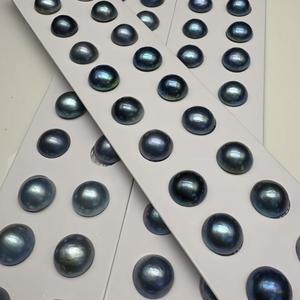 פניני מאבה טבעיות כחולות דרגה AAAAA, צורת עגולה, 10-16 מ\"מ, CN ג'ג'יאנג, בשקית OPP, להכנת תכשיטים - Product Image 4