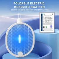 Nouvelle conception de tapette électrique anti-moustiques et anti-mouches, rechargeable par USB, pliable et suspendable, pour la lutte antiparasitaire domestique