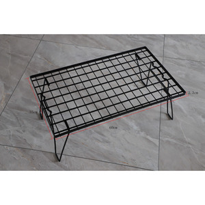Bamboo Folding Table 60x35.5x25 Cm Portable Outdoor Camping Rectangular Iron Frame - Product Image 2