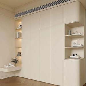 Armoires courbes en bois de haute qualité avec portes à charnières, fabrication sur mesure, chambres modernes - Product Image 2