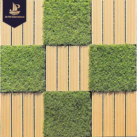 Tapis de gazon artificiel extérieur avec base en grille plastique, dalles de gazon sûres pour les enfants, anti-putréfaction, surface souple, toutes saisons, vert, pour aire de jeux