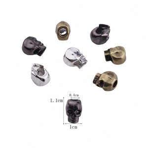 ลูกปัดโลหะผสมรูปหัวกะโหลกสีทองแดง เงิน ดำ สำหรับทำเครื่องประดับ ขายส่ง - Product Image 4