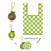 Sac de courses pliable personnalisé avec peluches réutilisables et porte-clés en peluche kiwi écologiques