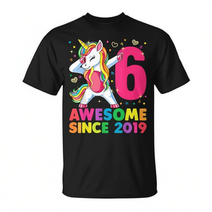 T-shirt licorne Dabbing pour le 6e anniversaire des filles de 6 ans, génial depuis 2019 - Product Image 2