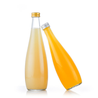 Bouteille en verre transparente pour boissons gazeuses, jus et eau gazeuse, 330 ml et 500 ml, ronde, en verre sodocalcique, vente en gros du fabricant