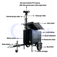 Cámara de Vigilancia Solar OKAF AI 4G, Remolque Móvil con CCTV Solar para Seguridad en Obras de Construcción