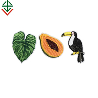 Summer Hawaii Iron Bulk Heat Press 3d Custom Brand logo Badges Embroidered Patch for Clothes