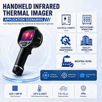 Cámara Termográfica Industrial de 64 GB, Cámara de Imagen Térmica Infrarroja Portátil con Extracción de Datos por IA para Análisis de Defectos