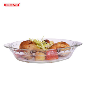 Plat de cuisson en verre <span class=keywords><strong>pyrex</strong></span> ustensiles de cuisson avec poignée 8 pouces verre assiette à tarte Chauffée tarte cannelée plat - Product Image 1