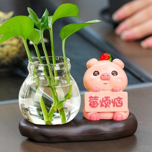 Creative Frog Hydroponic Vase Transparent Glass Round <b>Tabletop</b> Decor For Office Desk Home Floral Display Eco Friendly Gift - Product Image 3