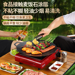 Poêle de cuisson coréenne antiadhésive Teppanyaki pour camping en plein air, poêle à bœuf avec revêtement en pierre Maifan, multifonctionnelle et facile à nettoyer - Product Image 3