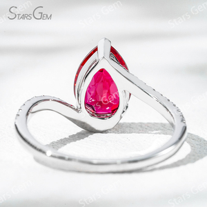 แหวนแต่งงานแบบคลาสสิกแหวนหมั้น2.7ct แต่งงานคลาสสิกทำจากทับทิมขนาด7*10มม. ปลูกในห้องปฏิบัติการ - Product Image 3