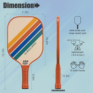 Ensemble de 2 raquettes de pickleball |   4 raquettes approuvées par l'USAPA, surface en fibre de carbone, noyau en nid d'abeille PP de 13 mm, 227 g, 4 balles d'intérieur/extérieur - Product Image 4